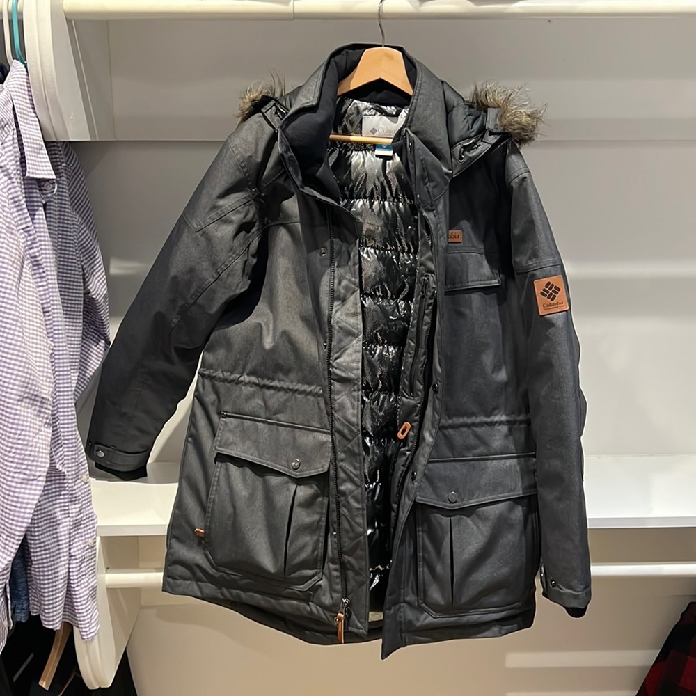 Columbia cold weather jacket with hood size L